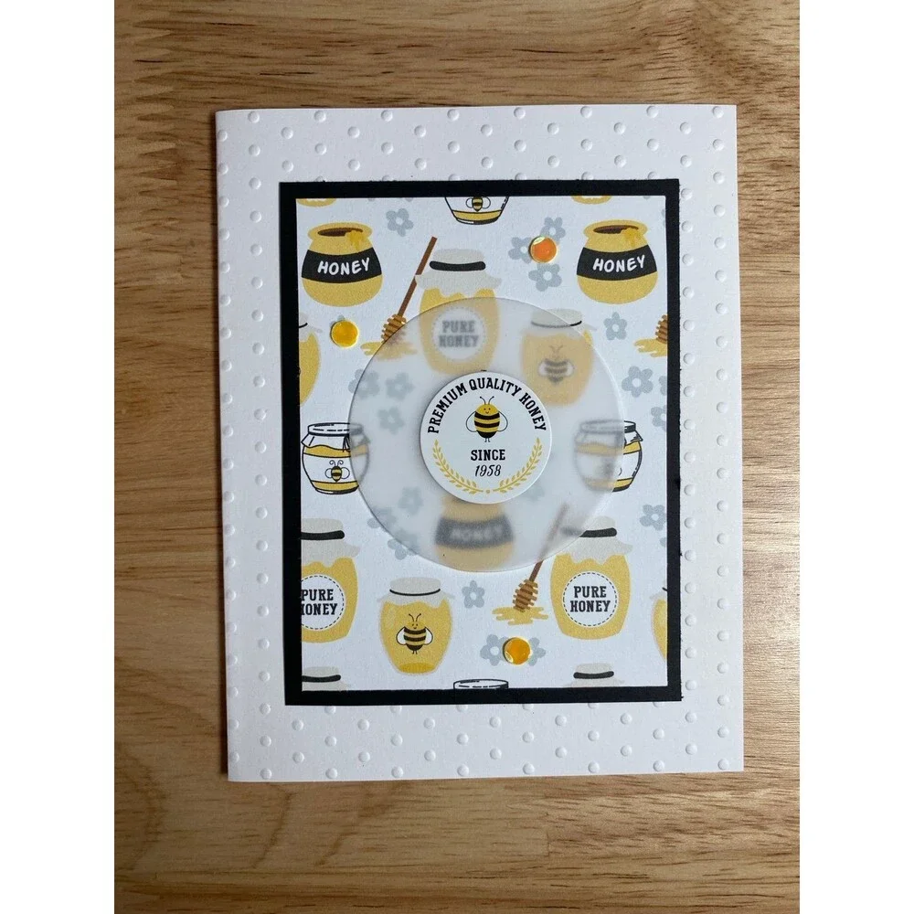 Bee & Flowers Greeting Card – Handmade A2 Card – All Occasion Blank Card